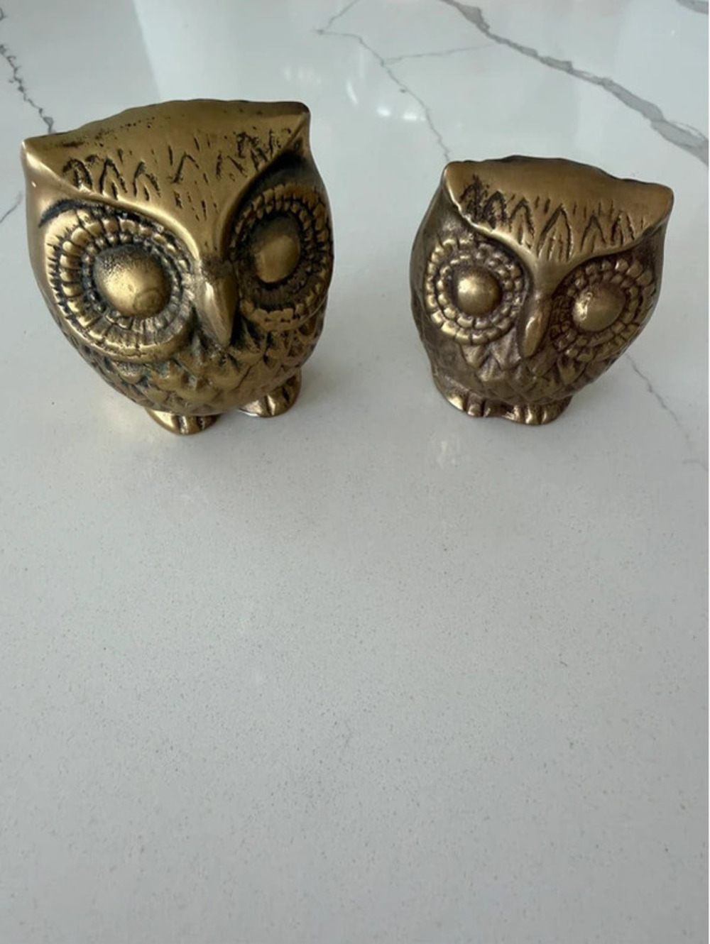 Set of Brass Owls